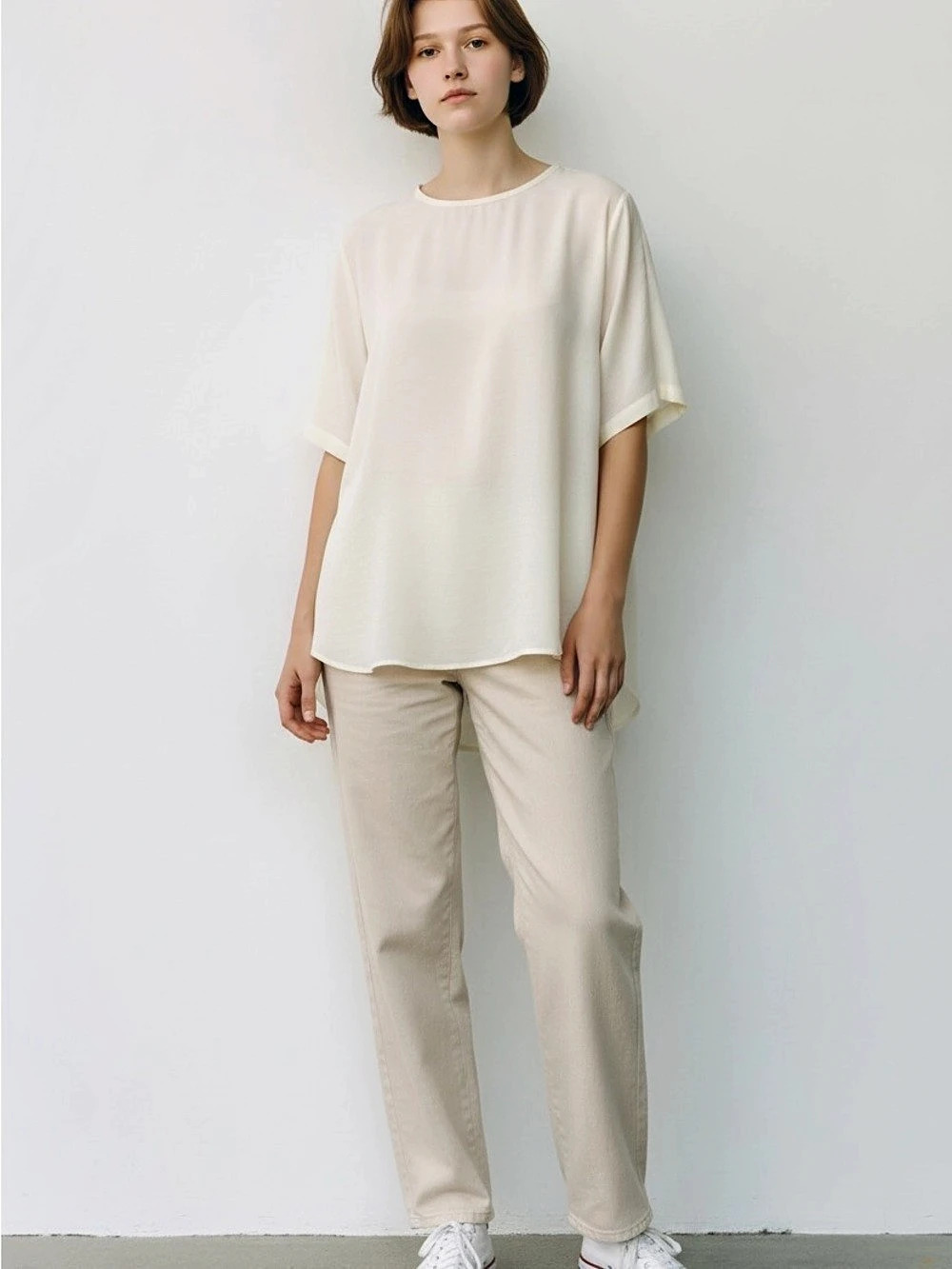 Banana Republic Cream Short Sleeve Blouse Like New